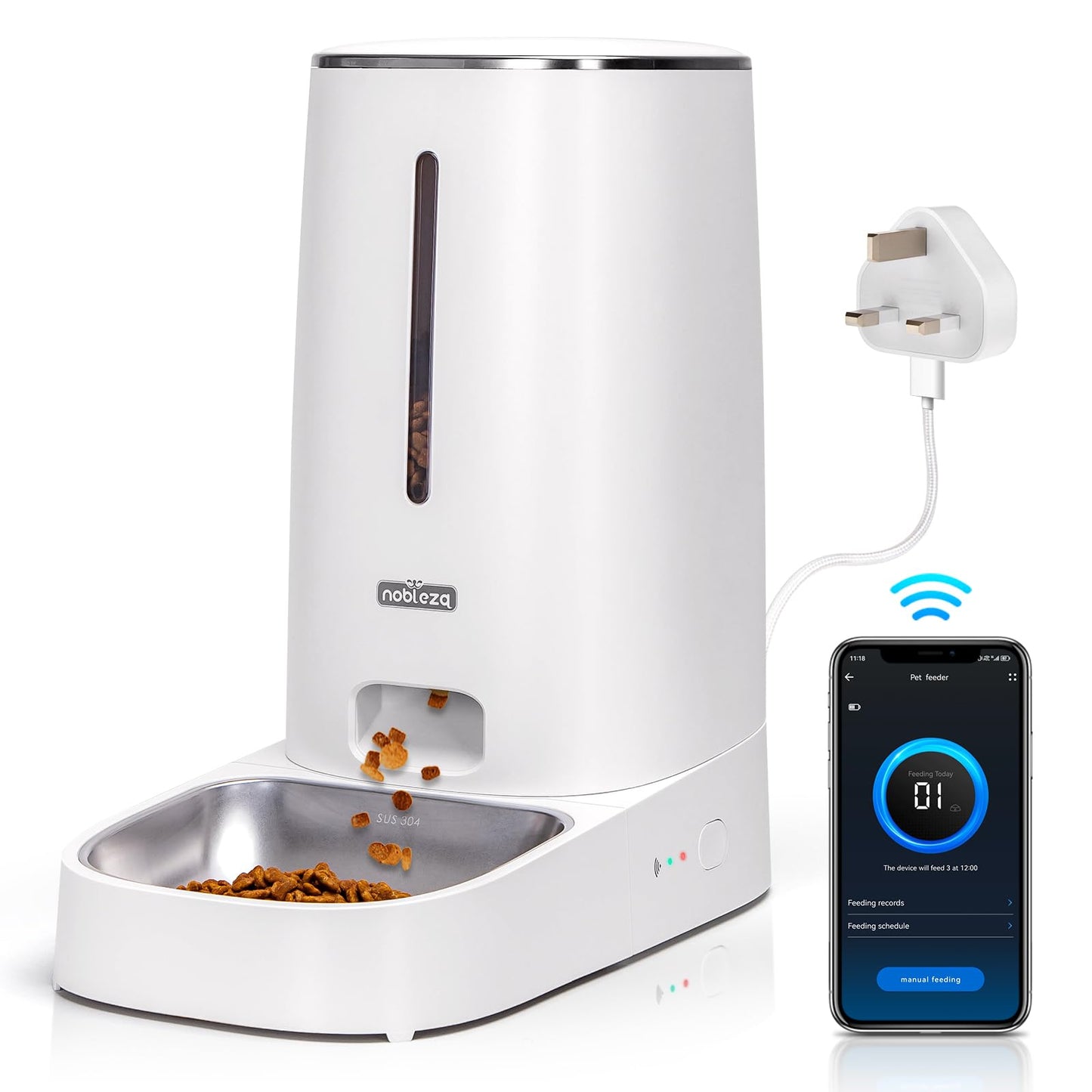 Nobleza Alimentatore automatico per gatti da 4 litri