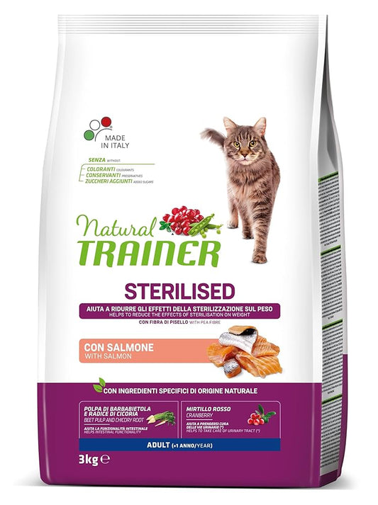 natural trainer sterilised (+1 anno) con salmone e fibra di pisello