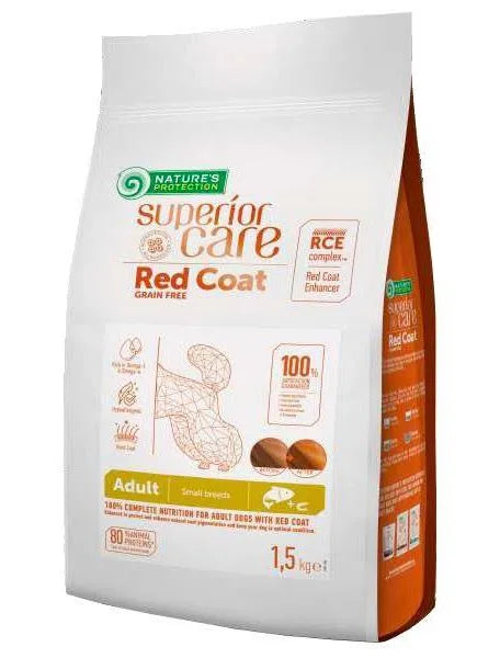 Nature's Protection Red Coat Adult Small Salmone 1,5kg crocchette cane Superior Care grain free