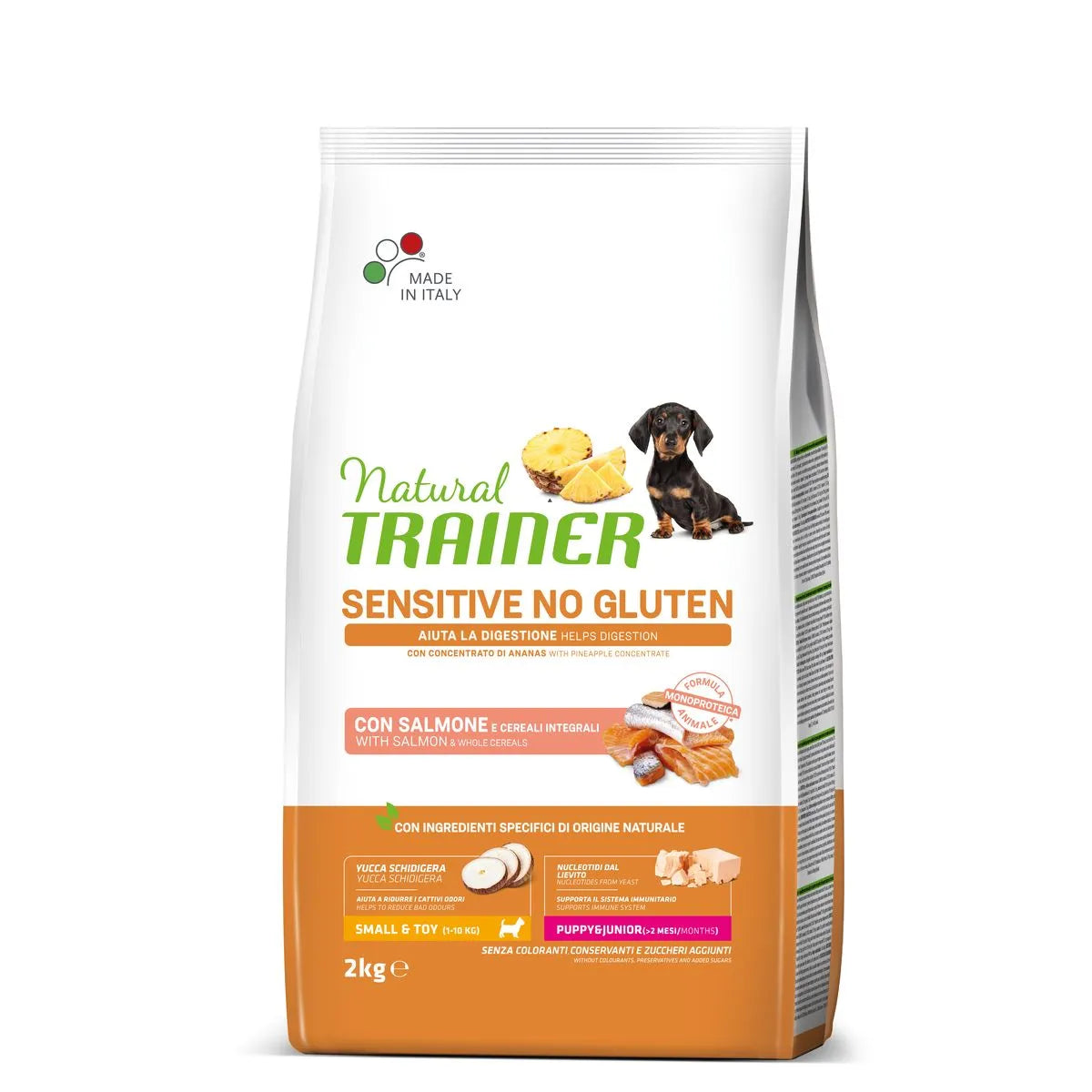 natural trainer puppy & junior +2 mesi con salmone e cereali integrali