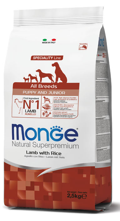 Monge Dog Puppy & junior all Breeds agnello e riso
