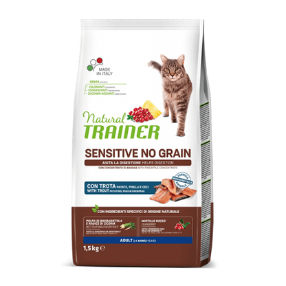 natural trainer sensitive no grain (+1 anno) con trota, patate, piselli e ceci