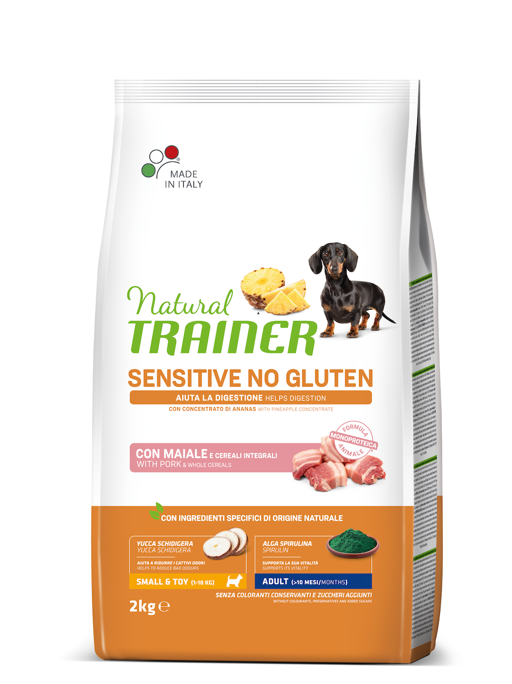 natural trainer adult mini con maiale e cereali integrali